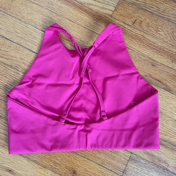 Girlfriend Collective Topanga Pink Sports Bra - Picture 3 of 4